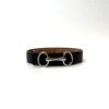 b2026061060-hermes-reversible-leather-belt-24mm Pre-Owned/ Pre-Loved/ Second-Hand Hermes Reversible Leather Belt 24mm, Others in Black, Gold, Palladium Hardware Color, 75cm Size, Front View