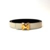 b2026061061-hermes-reversible-leather-belt-24mm Pre-Owned/ Pre-Loved/ Second-Hand Hermes Reversible Leather Belt 24mm, Others in Black, White, Gold Hardware Color, 85cm Size, Front View