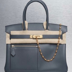 Pre-Owned/ Pre-Loved/ Second-Hand Hermes Colormatic Birkin 30 Swift, Bag in Ardoise, Gold Hardware Color, 30 Size, Front View