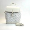 Pre-Owned/ Pre-Loved/ Second-Hand Goyard Aplin Mini Backpack, Bag in White, Silver Hardware Color, 20 x 21 x 9 cm Size, Front View
