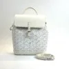 b2026141072-goyard-aplin-mini-backpack Pre-Owned/ Pre-Loved/ Second-Hand Goyard Aplin Mini Backpack, Bag in White, Silver Hardware Color, 20 x 21 x 9 cm Size, Front View