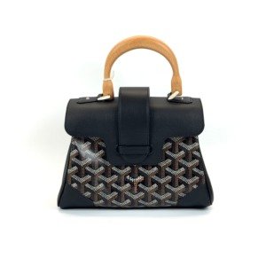 b202614976-goyard-saigon-mini Pre-Owned/ Pre-Loved/ Second-Hand Goyard Saigon Mini, Bag in Black Color, Mini Size, Front View