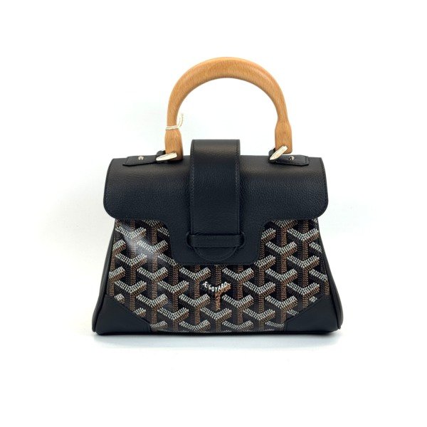 b202614976-goyard-saigon-mini Pre-Owned/ Pre-Loved/ Second-Hand Goyard Saigon Mini, Bag in Black Color, Mini Size, Front View