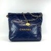 Pre-Owned/ Pre-Loved/ Second-Hand Chanel Chanel 22 Small, Bag in Blue, Gold Hardware Color, Small Size, Front View