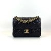c2026011033-chanel-25p-mini-flap-cavair Pre-Owned/ Pre-Loved/ Second-Hand Chanel 25P Mini Flap Cavair, Bag in Black, Gold Hardware Color, 18 × 5.5 × 13 cm Size, Front View