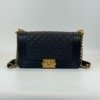 c2026011046-chanel-medium-boy-flap-caviar Pre-Owned/ Pre-Loved/ Second-Hand Chanel Medium Boy Flap Caviar, Bag in Black, Gold Hardware Color, Medium Size, Front View
