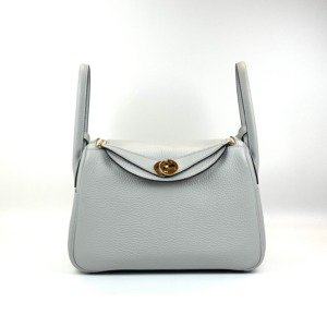 Pre-Owned/ Pre-Loved/ Second-Hand Hermes Lindy 26, Bag in Blue Pale, Gold Hardware Color, 26 Size, Front View