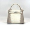 c2026061073-hermes-diamond-himalayan-kelly-25 Pre-Owned/ Pre-Loved/ Second-Hand Hermes Diamond Himalayan Kelly 25, Bag in Himalayan Niloticus Crocodile Color, 25cm Size, Front View