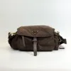 Pre-Owned/ Pre-Loved/ Second-Hand Prada Explore Medium (Re-Nylon), Bag in Sienna Color, Medium Size, Front View