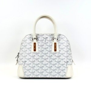 c2026141031-goyard-vendome-mini Pre-Owned/ Pre-Loved/ Second-Hand Goyard Vendome Mini, Bag in White, Silver Hardware Color, Mini Size, Front View