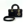 b202513618-dior-micro-lady-d-joy-dual-strap Pre-Owned/ Pre-Loved/ Second-Hand Dior Micro Lady D-Joy Dual Strap, Bag in Black, Gold Hardware Color, 16 x 9 x 5 cm Size, Front View
