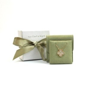 Pre-Owned/ Pre-Loved/ Second-Hand Van Cleef & Arpels (VCA) Diamond Vintage Alhambra Necklace, Necklace in Yellow Gold Color, Vintage Size, Front View