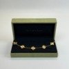 Pre-Owned/ Pre-Loved/ Second-Hand Van Cleef & Arpels (VCA) Guilloche 5 Motif Alhambra Bracelet, Bracelet in Yellow Gold Color,  Size, Front View