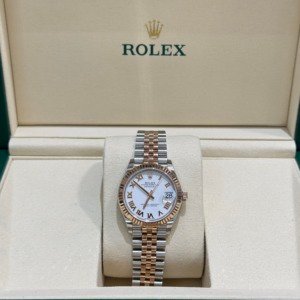 Pre-Owned/ Pre-Loved/ Second-Hand Others Rolex Datejust Jubilee 31mm 278271 White Roman Dial, Watch in White Dial, Oystersteel, Everose Gold M278271-0002 Color, 31mm Size, Front View