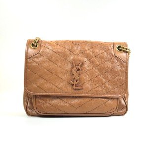 c202516613-saint-laurent-ysl-niki-medium-calf-leather Pre-Owned/ Pre-Loved/ Second-Hand Saint Laurent (YSL) Niki Medium (Calf Leather), Bag in Brown Color, 28 X 20 X 8.5 CM Size, Front View