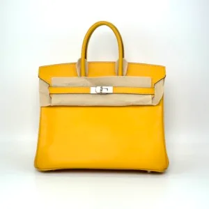 c2026061106-hermes-birkin-25-epsom Pre-Owned/ Pre-Loved/ Second-Hand Hermes Birkin 25 Epsom, Bag in Jaune Ambre, Palladium Hardware Color, 25cm Size, Front View