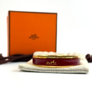 c2026061108-hermes-uni-bracelet Pre-Owned/ Pre-Loved/ Second-Hand Hermes Uni Bracelet, Bracelet in Burgundy Color, M Size, Front View