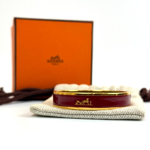 c2026061108-hermes-uni-bracelet Pre-Owned/ Pre-Loved/ Second-Hand Hermes Uni Bracelet, Bracelet in Burgundy Color, M Size, Front View