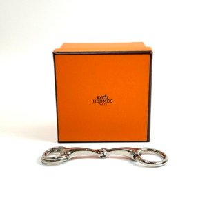 Pre-Owned/ Pre-Loved/ Second-Hand Hermes Moris Scarf 90 Ring, Others in Palladium Color,  Size, Front View