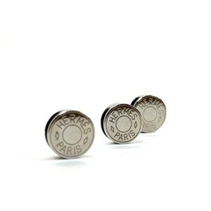 Pre-Owned/ Pre-Loved/ Second-Hand Hermes Twilly/Scarf Ring x3, Others in Palladium Color,  Size, Front View