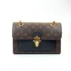 Pre-Owned/ Pre-Loved/ Second-Hand Louis Vuitton (LV) Victoire Black Monogram, Bag in Black, Gold Hardwarw Color, 26 x 21 x 9 Size, Front View