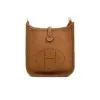 b2026061120-hermes-mini-evelyne-23 Pre-Owned/ Pre-Loved/ Second-Hand Hermes Mini Evelyne, Bag in Gold, Gold Hardware Color, Size, Front View