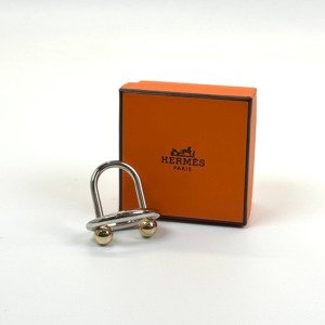 b2026061130-hermes-scarf-ring Pre-Owned/ Pre-Loved/ Second-Hand Hermes Scarf Ring, Others in Dual Tone, Gold Palladium Color, Size, Front View