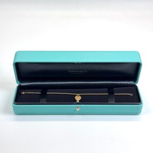b2026081147-tiffany-co-18k-return-to-tiffany-mini-heart-tag-bead-bracelet Pre-Owned/ Pre-Loved/ Second-Hand Tiffany & Co. 18k Return to Tiffany Mini Heart Tag Bead Bracelet, Bracelet in Yellow Gold Color, Medium 18cm Size, Front View