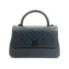 c2026011155-chanel-all-black-medium-coco-handle-chevron Pre-Owned/ Pre-Loved/ Second-Hand Chanel All Black Medium Coco Handle Chevron , Bag in Black Color, Size, Front View