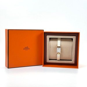 Pre-Owned/ Pre-Loved/ Second-Hand Hermes Diamond Watch, Watch in White Color,  Size, Front View