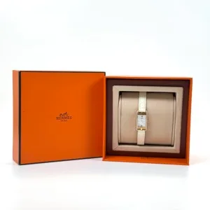 Pre-Owned/ Pre-Loved/ Second-Hand Hermes Diamond Watch, Watch in White Color,  Size, Front View