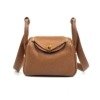 c2026061144-hermes-mini-lindy-i-clemence Pre-Owned/ Pre-Loved/ Second-Hand Hermes Mini Lindy I Clemence, Bag in Gold, Gold Hardware Color, Longer strap Size, Front View