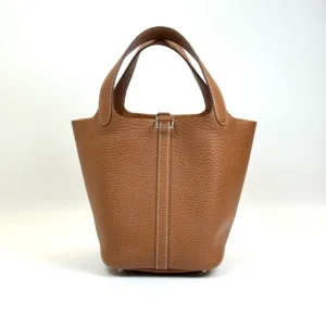 c2026061153-hermes-picotin-18 Pre-Owned/ Pre-Loved/ Second-Hand Hermes Picotin 18, Bag in Gold, Gold Hardware Color, Size, Front View