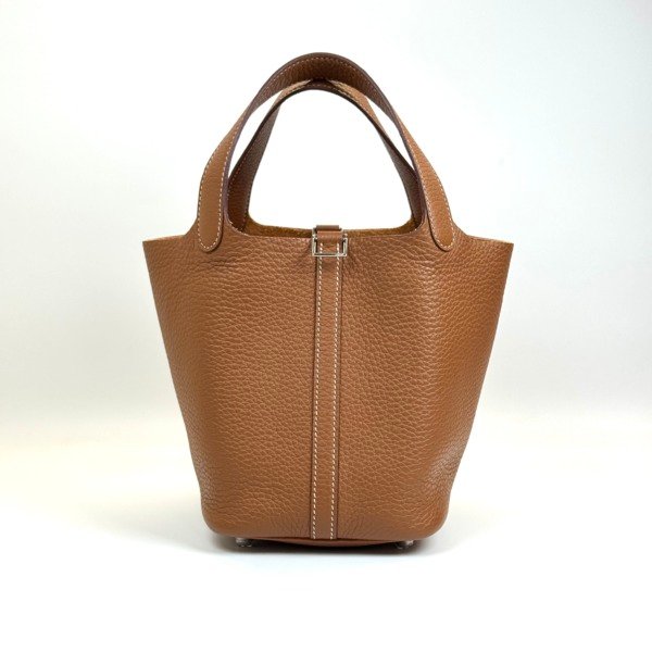 c2026061153-hermes-picotin-18 Pre-Owned/ Pre-Loved/ Second-Hand Hermes Picotin 18, Bag in Gold, Gold Hardware Color, Size, Front View