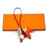 Pre-Owned/ Pre-Loved/ Second-Hand Hermes Rodeo Charm, Others in orange poppy/craie/rubis Color,  Size, Front View