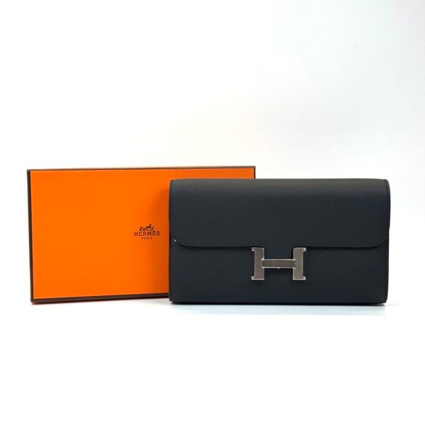 c2026061175-hermes-constance-to-go-epsom Pre-Owned/ Pre-Loved/ Second-Hand Hermes Constance To Go Epsom, Bag in Black, Palladium Hardware Color, Size, Front View