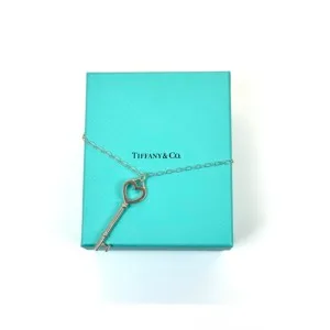 Pre-Owned/ Pre-Loved/ Second-Hand Tiffany & Co. Silver Heart Key Necklace , Necklace in 925 Silver Color,  Size, Front View