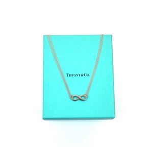 c2026081161-tiffany-co-silver-infinity-necklace Pre-Owned/ Pre-Loved/ Second-Hand Tiffany & Co. Silver Infinity Necklace , Necklace in 925 Silver Color, Size, Front View