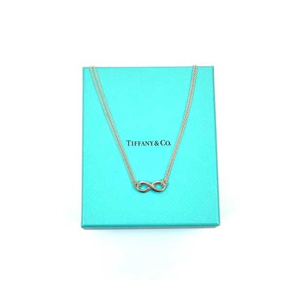 c2026081161-tiffany-co-silver-infinity-necklace Pre-Owned/ Pre-Loved/ Second-Hand Tiffany & Co. Silver Infinity Necklace , Necklace in 925 Silver Color, Size, Front View