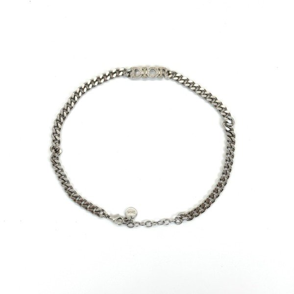c2026131138-dior-dior-crystal-necklacechocker Pre-Owned/ Pre-Loved/ Second-Hand Dior Dior Crystal Necklace/Chocker, Necklace in Siver Color, Size, Front View