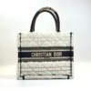 c2026131150-dior-book-tote-small-sherling-fur Pre-Owned/ Pre-Loved/ Second-Hand Dior Book Tote Small Sherling Fur, Bag in White Navy Color, Size, Front View