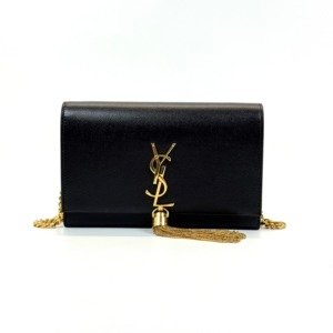 Pre-Owned/ Pre-Loved/ Second-Hand Saint Laurent (YSL) Wallet On Chain, Bag in Black Color,  Size, Front View