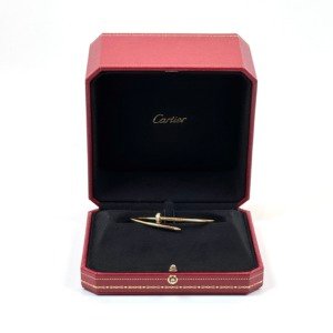 b202503654-cartier-diamond-juste-un-clou-small-model Pre-Owned/ Pre-Loved/ Second-Hand Cartier Diamond Juste Un Clou Small Model, Bracelet in Yellow Gold Color, 16 Size, Front View