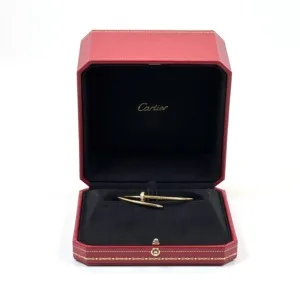 b202503654-cartier-diamond-juste-un-clou-small-model Pre-Owned/ Pre-Loved/ Second-Hand Cartier Diamond Juste Un Clou Small Model, Bracelet in Yellow Gold Color, 16 Size, Front View