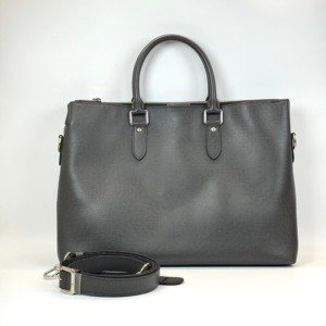 b202505571-louis-vuitton-lv-anton-briefcase-black-taiga-leather-12 Pre-Owned/ Pre-Loved/ Second-Hand Louis Vuitton (LV) Anton Briefcase (Black Taiga Leather), Bag in Black, Silver Hardware Color, 39 x 29 x 5 cm Size, Front View