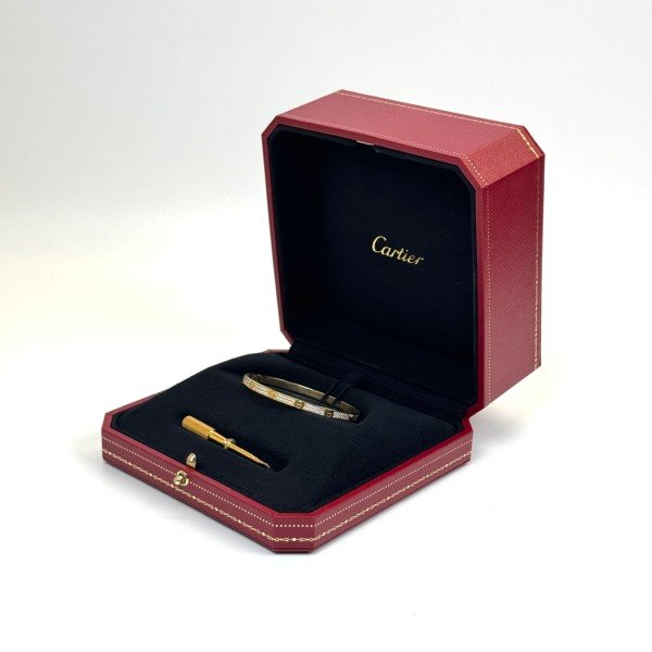 Cartier | Paved Diamond Love Bracelet Small Model