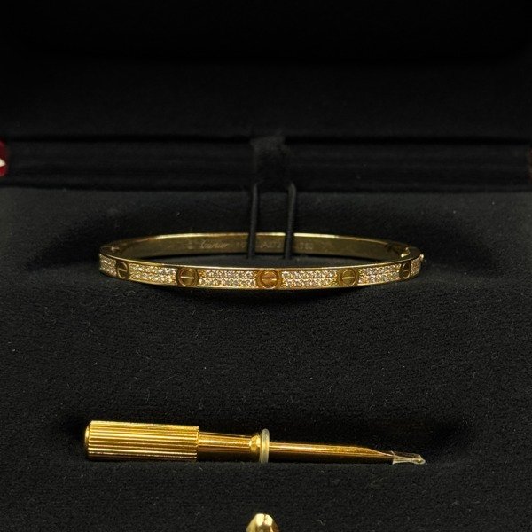 Cartier | Paved Diamond Love Bracelet Small Model