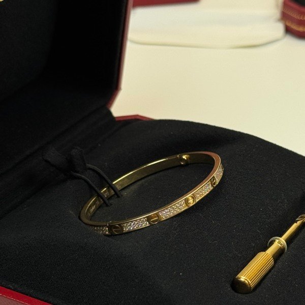 Cartier | Paved Diamond Love Bracelet Small Model