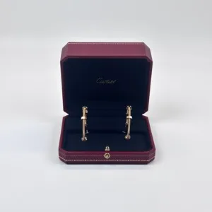 Pre-Owned/ Pre-Loved/ Second-Hand Cartier Ecrou De Cartier Hoop Earrings, Earring in Yellow Gold Color,  Size, Front View