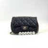 c2026011180-chanel-pearl-strap-mini Pre-Owned/ Pre-Loved/ Second-Hand Chanel Pearl Strap Mini, Bag in Black, Light Gold Hardware Color, 18 x 11 x 5 cm Size, Front View
